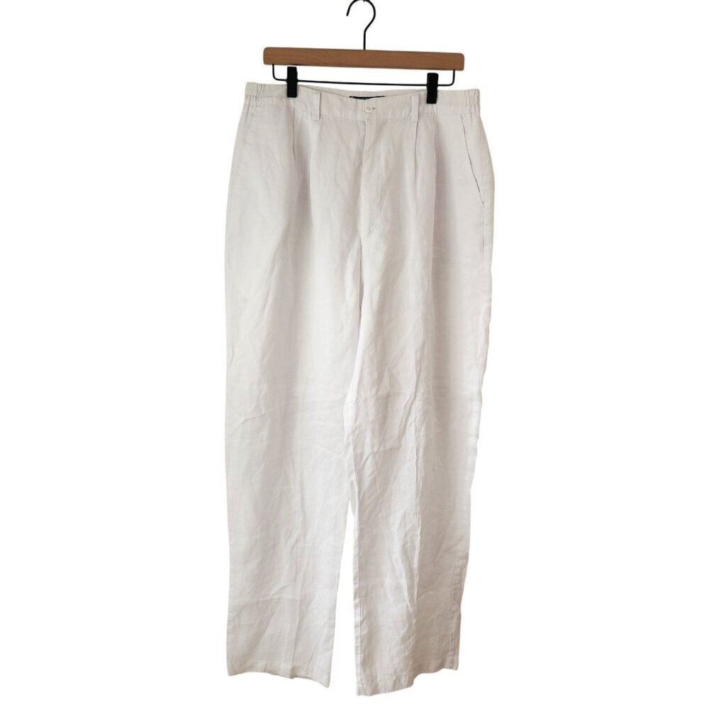 VTG Godbody Collection 100% Linen White Pants Trousers Lagenlook Women's XL